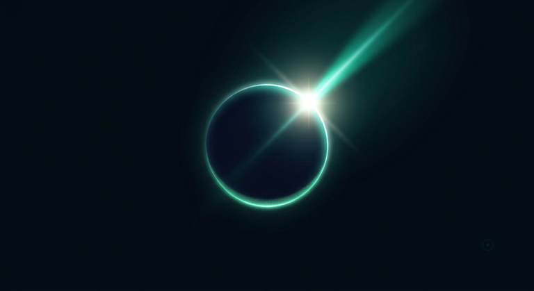Die Emersion der Sonne  hinter der Eder nach der Finsterniss, in einem leichten Cyan farbenden Ton