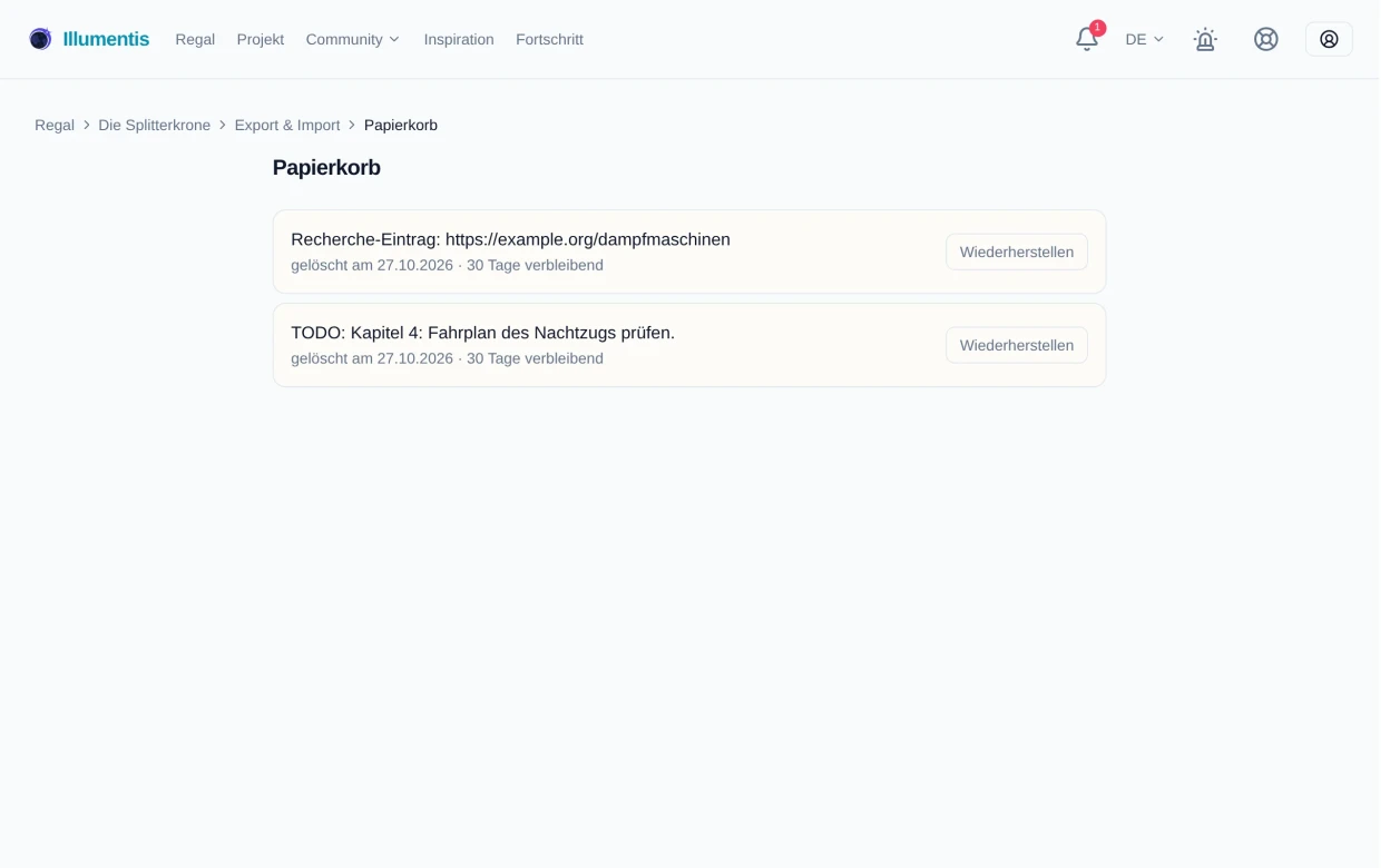 Der zentrale Papierkorb