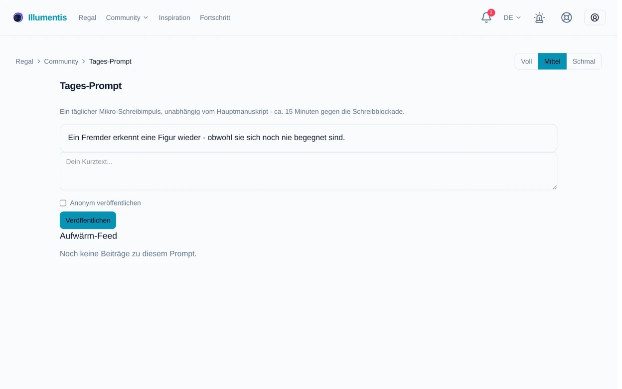 Der Tages-Prompt mit Aufwärm-Feed